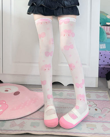 ［ファッション］サンリオ ボンボンリボン  オーバーニーソックス 靴下【3G6ZKY】