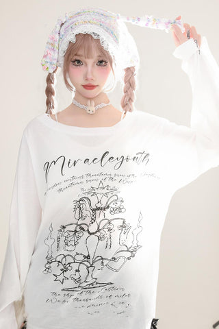 ［サブカル］プリント Tシャツ トップス【QBZ6LK】