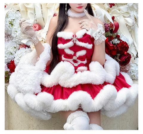 ［ファッション］ウサ耳ファーケープ＋ワンピース【GQ4W9Q】