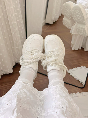 【受注予約】［靴］ロリータ パール リボン スニーカー【7CAIO1】