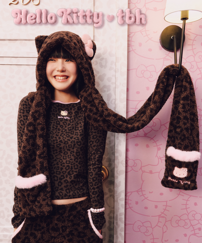 [サンリオ］海外限定 ハローキティ 防寒 マフラー 帽子【4QEPG6】