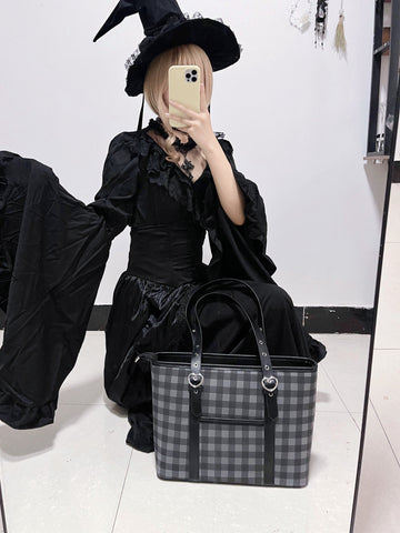 ［バッグ］チェック トートバッグ【990W41】