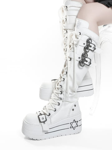 ［靴］厚底 スニーカーブーツ シューズ【S45HhV】