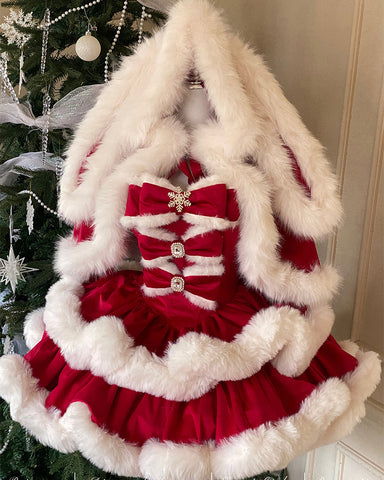 ［ファッション］ウサ耳ファーケープ＋ワンピース【GQ4W9Q】