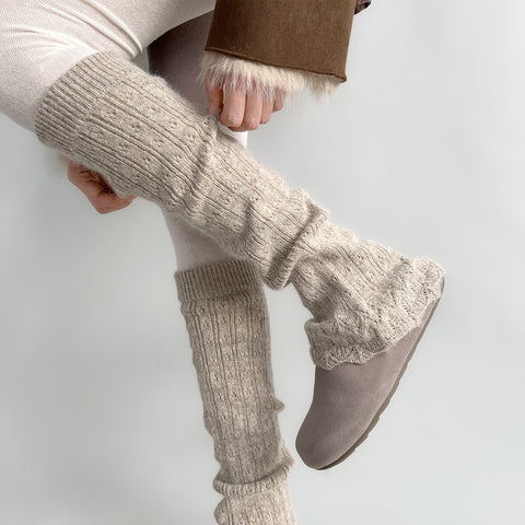 ［靴下］ベルボトム カラー ニット レッグウォーマー【W9W51S】