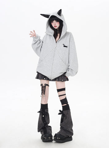 ［ファッション］カジュアルスウェットダークフードパーカー【RG76MR】