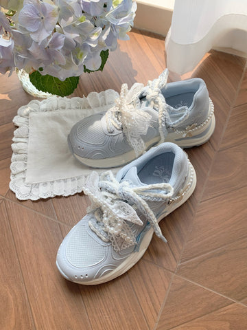 【受注予約】［靴］ロリータ パール リボン スニーカー【7CAIO1】