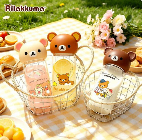 ［キャラグッズ］リラックマ 正規品 ボトル ガラス 420ml【F4ACH5】