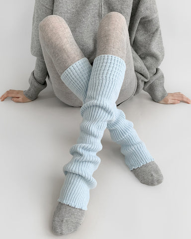 ［靴下］カラー ニット レッグウォーマー【35XSBQ】