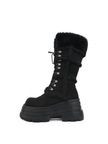 ［靴］ゴシック エコファー プラットフォームブーツ【T9VXC2】