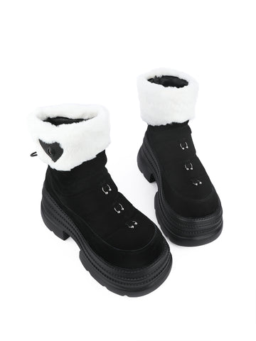 ［靴］エコファー 厚底ムートンブーツ【S2LVC1】