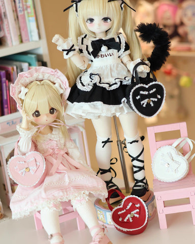 ［BJD服］1/4 1/6 ドール用 ハート トートバッグ【VTSJN0】