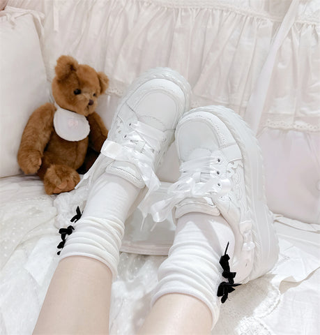 ［靴］地雷系 厚底 スニーカー シューズ【ai3S4h】