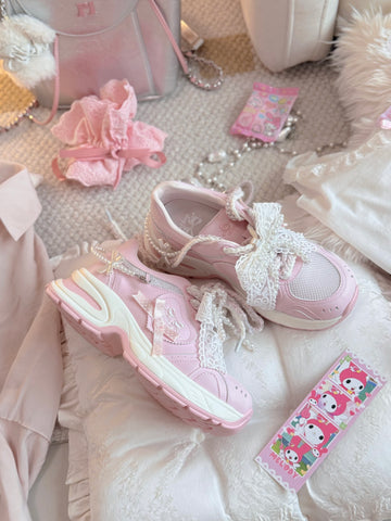 【受注予約】［靴］ロリータ パール リボン スニーカー【7CAIO1】