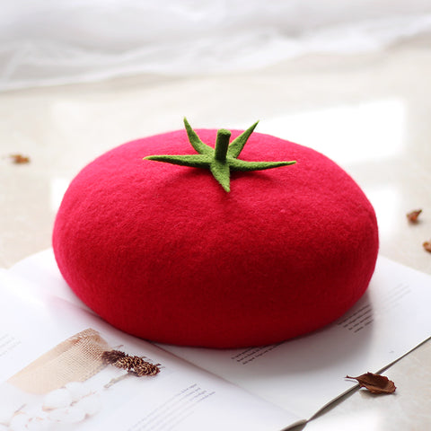 ［ファッション］トマト ベレー帽【49BU5L】