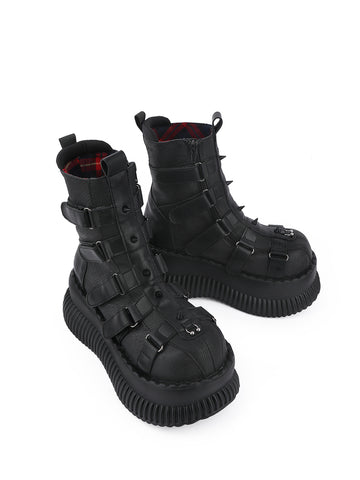 ［靴］レトロパンクプラットフォームブーツ【4U3LI0】