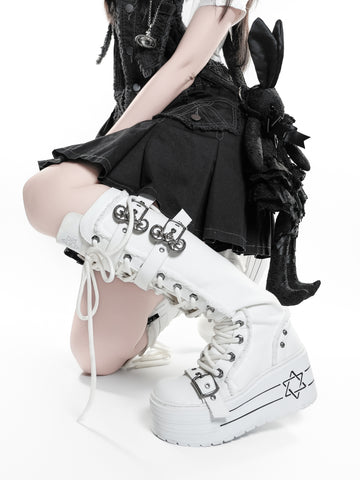 ［靴］厚底 スニーカーブーツ シューズ【S45HhV】