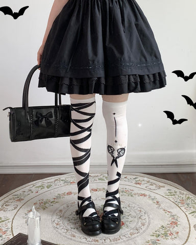 ［ファッション］ロリータ コットン オーバーニーソックス 靴下【1F24Z2】