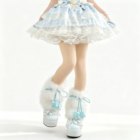 ［ファッション］ロリータ ファーレッグウォーマー 靴下【70IUMO】