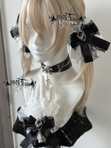 ［ファッション］量産型 地雷系  つけ袖 リボンクリップ【3ELUPP】