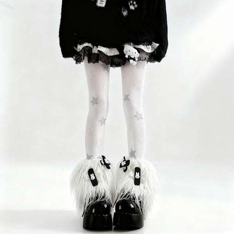 ［ファッション］サブカル ファーレッグウォーマー 靴下【AKXJ72】