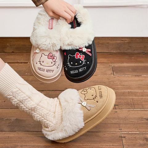 ［サンリオ］正規品 ハローキティ モコモコ ルームシューズ【D65RG8】