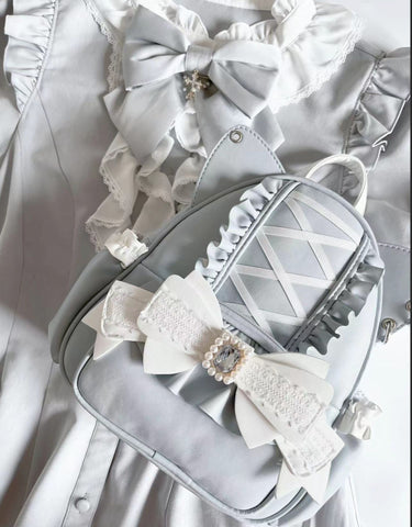 ［バッグ］地雷系 リボン 翼 リュック【F972RN】