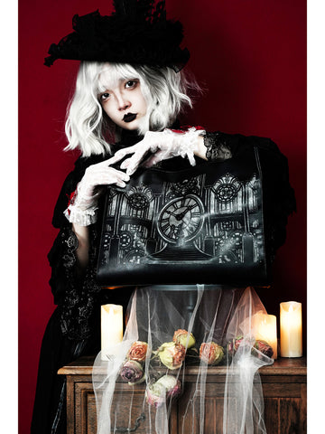 ［バッグ］ゴシック ダークパンク 時計塔 トートバッグ 【GCX0WG】