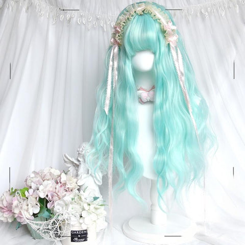 ［ウィッグ］ゴスロリ ミント ウールロール ロングカール【薄荷】