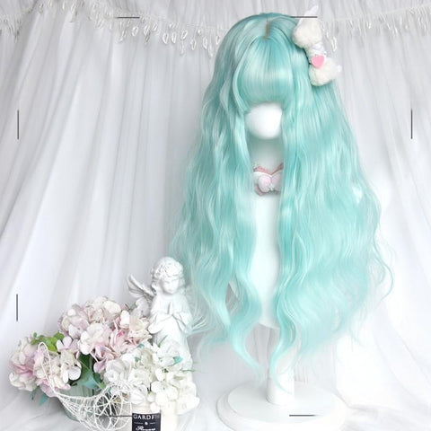 ［ウィッグ］ゴスロリ ミント ウールロール ロングカール【薄荷】