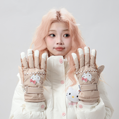 [サンリオ］正規品 ハローキティ スキーグローブ 防寒 手袋【W15T08】