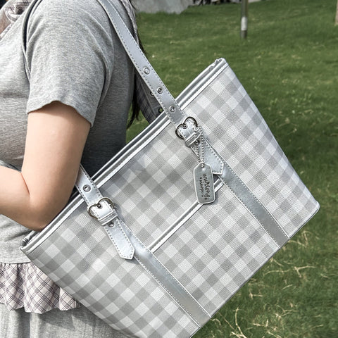 ［バッグ］チェック トートバッグ【990W41】