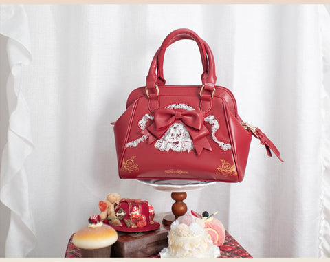 ［バッグ］ロリータ レース ハンドバッグ【O5QG1L】