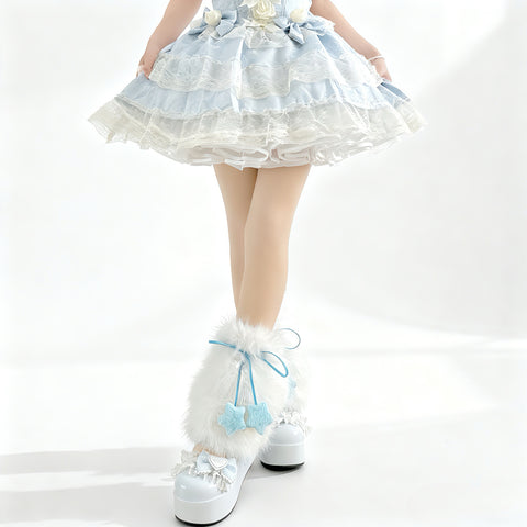 ［ファッション］ロリータ ファーレッグウォーマー 靴下【70IUMO】