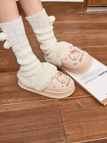 ［サンリオ］正規品 ハローキティ モコモコ ルームシューズ【D65RG8】