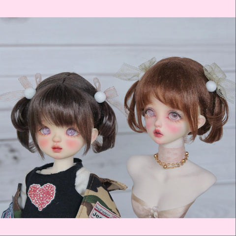 ［BJD小物］1/3 1/4 1/6 1/8 1/12 ドール用ウィッグ【V9N80D】