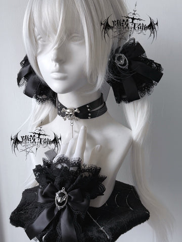 ［ファッション］量産型 地雷系  つけ袖 リボンクリップ【3ELUPP】