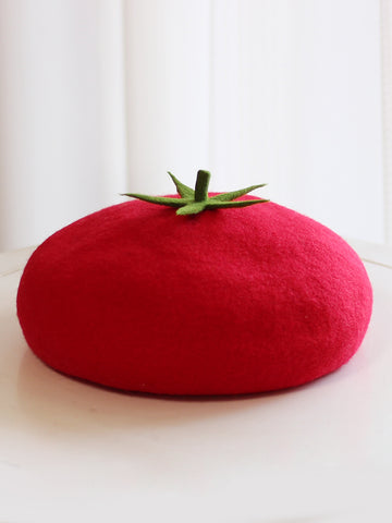 ［ファッション］トマト ベレー帽【49BU5L】