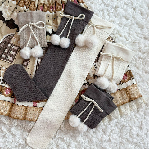 ［ファッション］ケーブル編み オーバーニーソックス 靴下【8QJIE1】