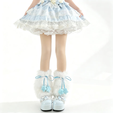 ［ファッション］ロリータ ファーレッグウォーマー 靴下【70IUMO】