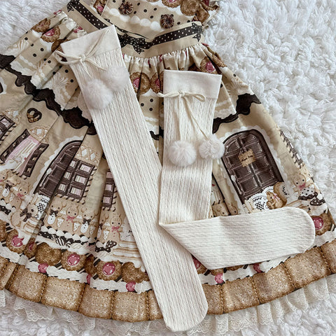 ［ファッション］ケーブル編み オーバーニーソックス 靴下【8QJIE1】