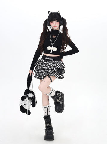 ［ファッション］ロゴチェッカースカート【DB6FPL】