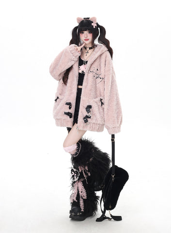 ［ファッション］ファールーズ猫耳フードコート【Z45JLE】