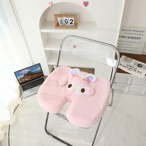 [サンリオ］マイメロディ＆ピアノ チェアパッド 低反発