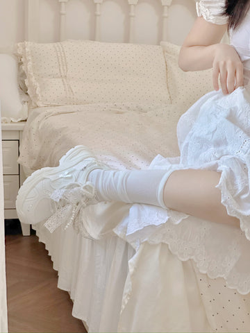 【受注予約】［靴］ロリータ パール リボン スニーカー【7CAIO1】