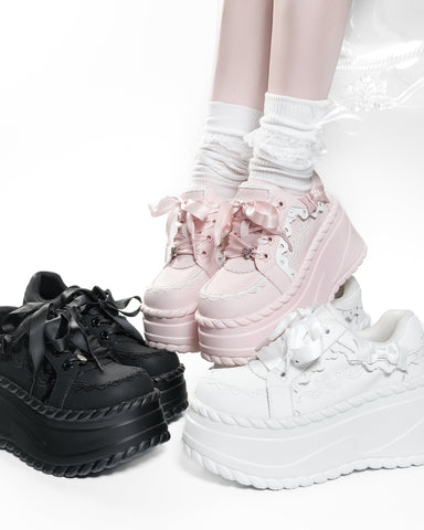 ［靴］地雷系 厚底 スニーカー シューズ【ai3S4h】