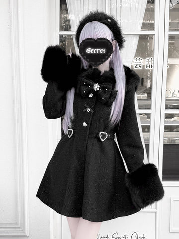 ［ファッション］地雷系 量産型 エコファーコート【35BQQY】