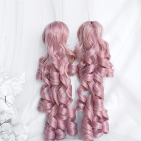［ウィッグ］ゴスロリ ピンク ツインテール 巻き髪【千层派】