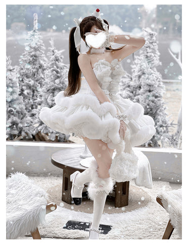 ［ファッション］ウサ耳ファーケープ＋ワンピース【FCD00T】