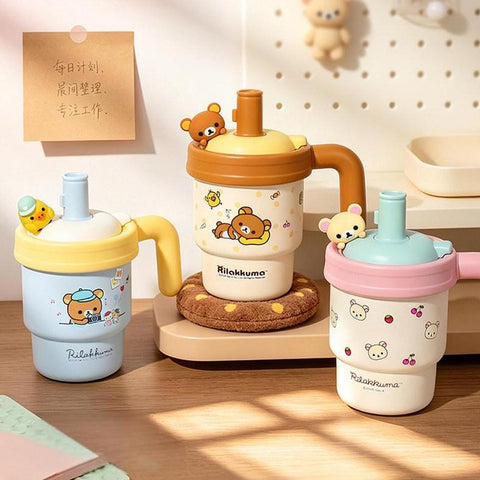 ［キャラグッズ］リラックマ 正規品 ボトル タンブラー 陶器 620ml【KBSYX9】